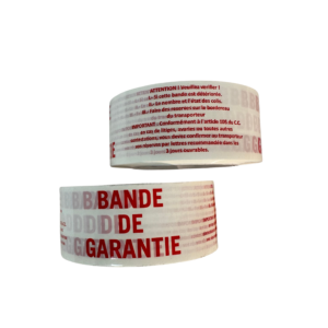 Adhésif blanc silencieux bande de garantie rouge 48x100ml 28µ 22gr